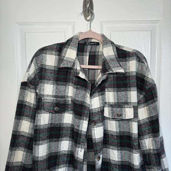 Simplee Plaid Shacket - Picture 5 of 5